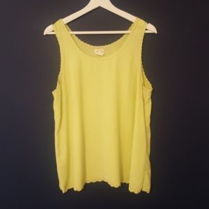 Lime green scalloped edge tank